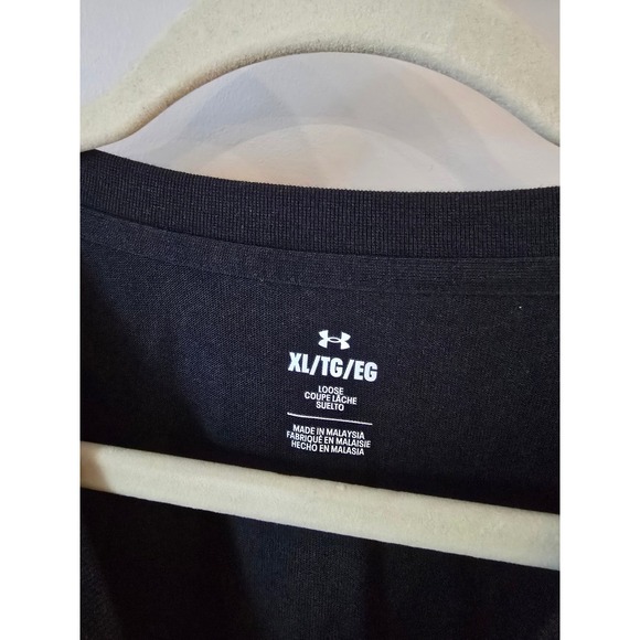 Under Armour Mens Black Loose T Shirt Short Sleeve Big Logo Casual XL - Picture 6 of 9